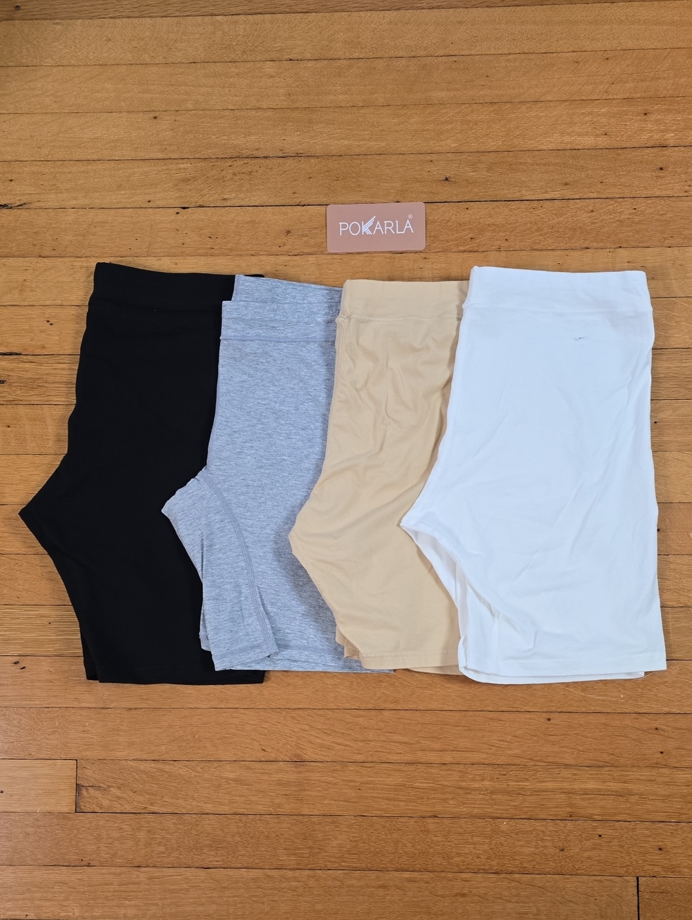 POKARLA 4-Pack Slip Shorts Anti-Chafing Boyshort Boxer Briefs Multicolor EUC W'L